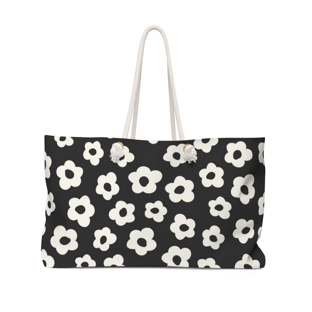 Black Ditsy Floral Tote Bag