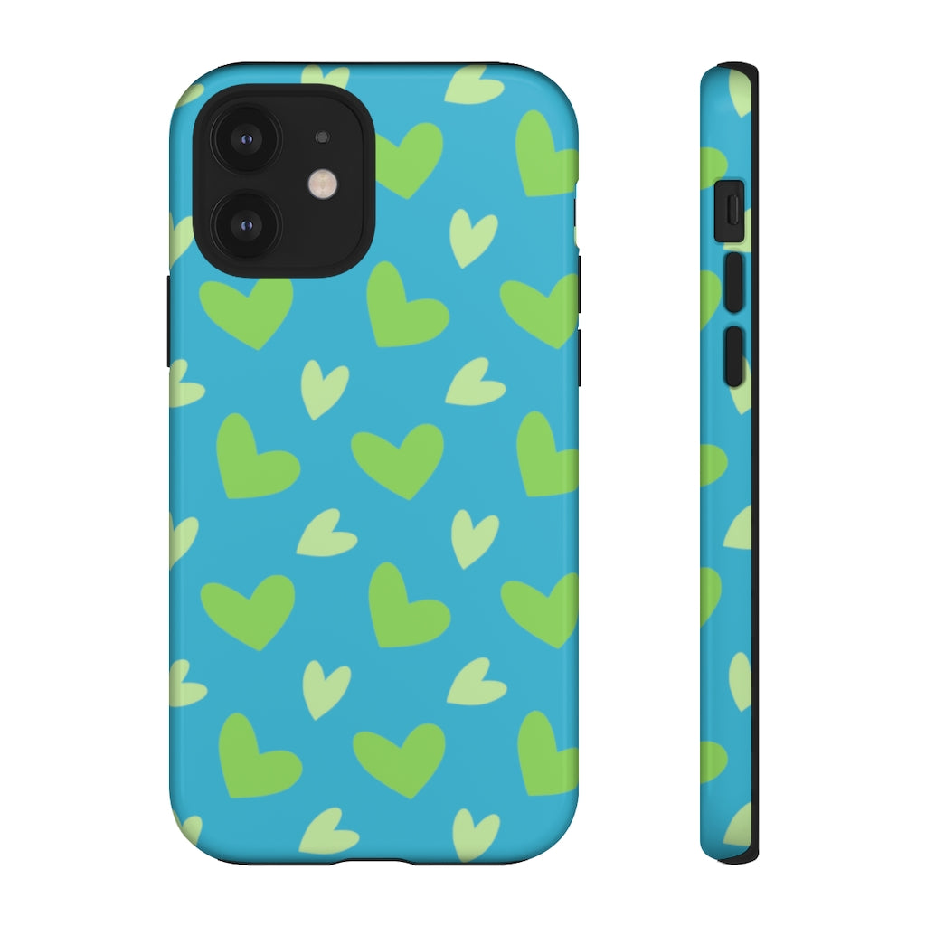 Aqua Hearts Phone Case