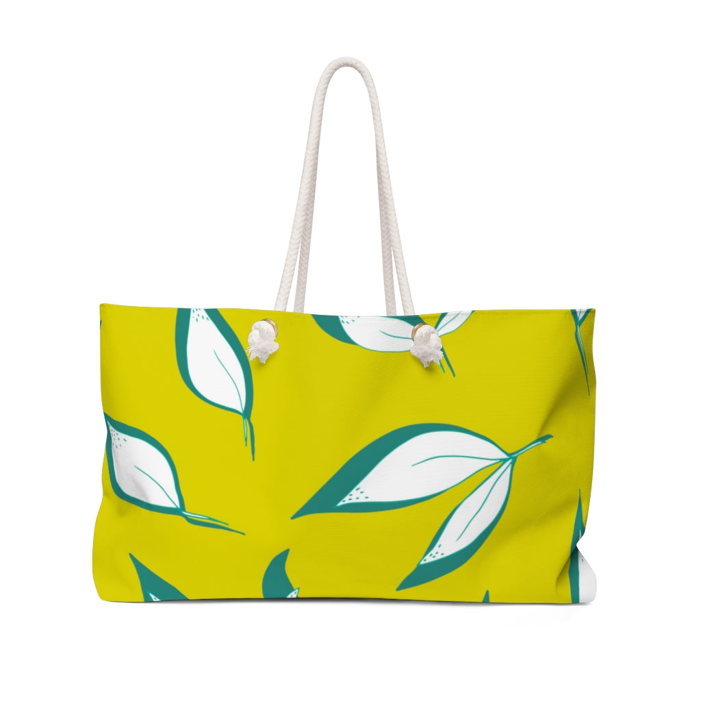 Chartreuse Leaves Tote Bag