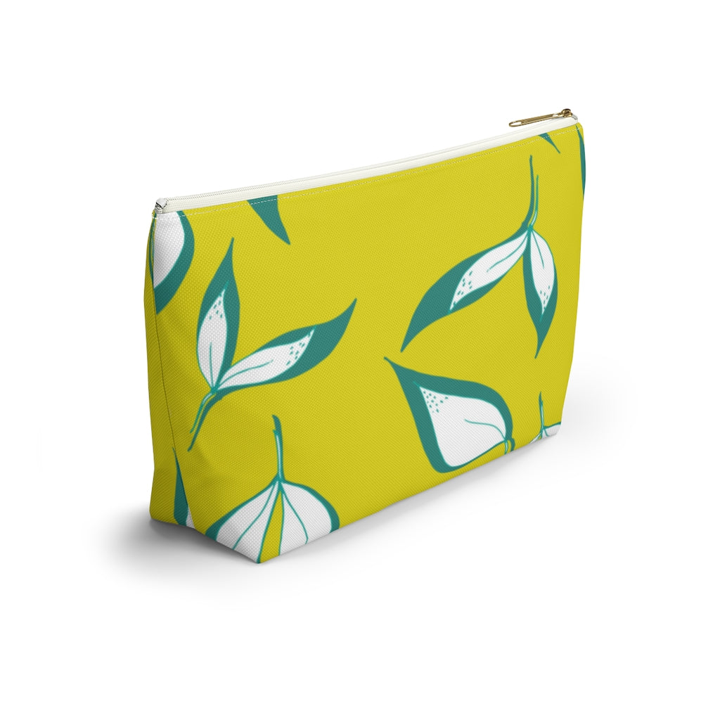 Chartreuse Leaves Accessory Pouch