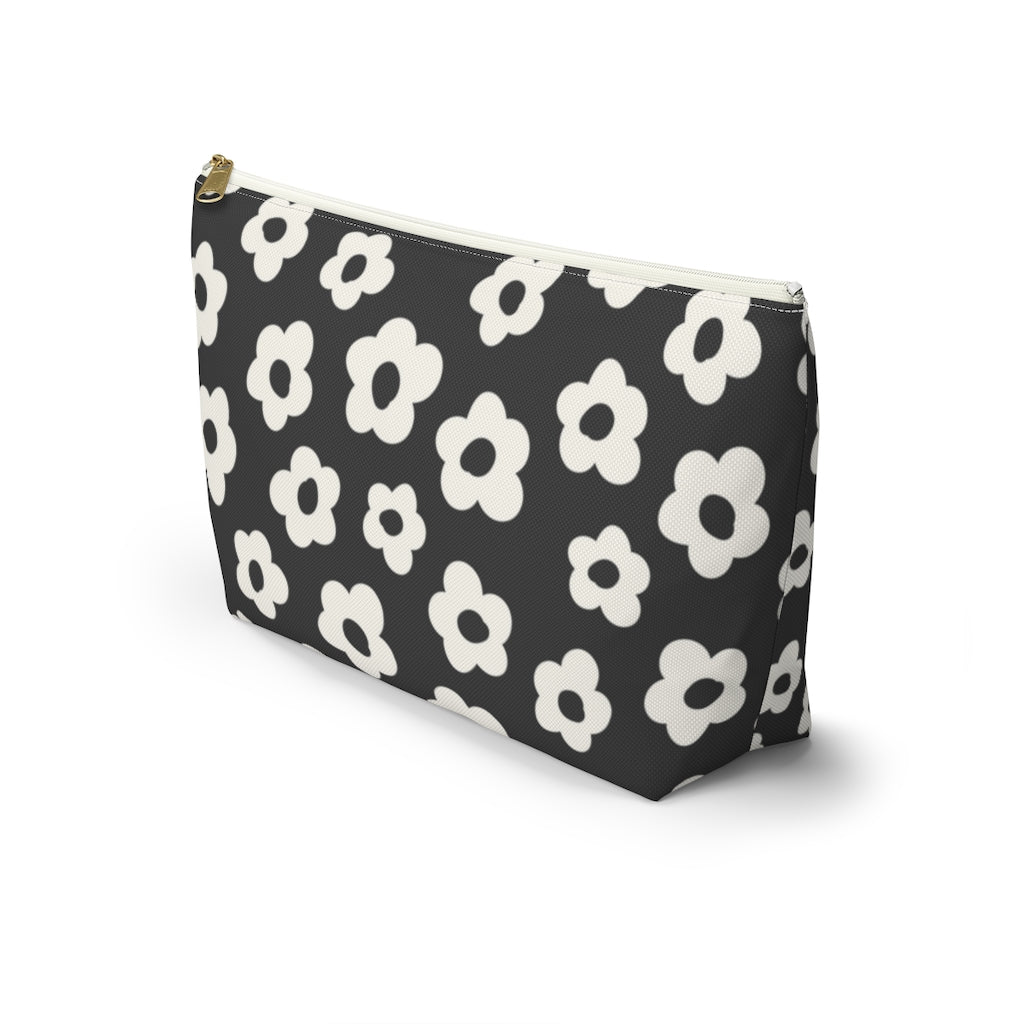 Black Ditsy Floral Accessory Pouch