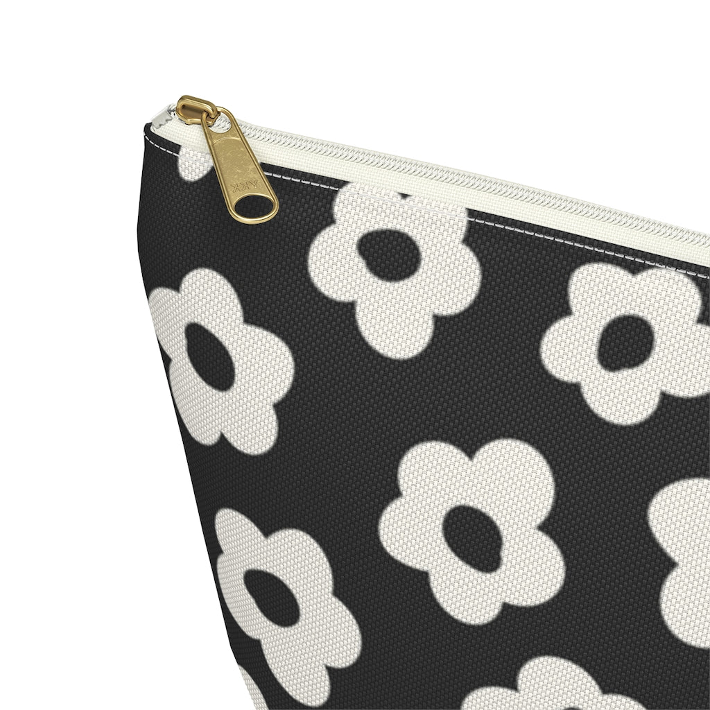 Black Ditsy Floral Accessory Pouch