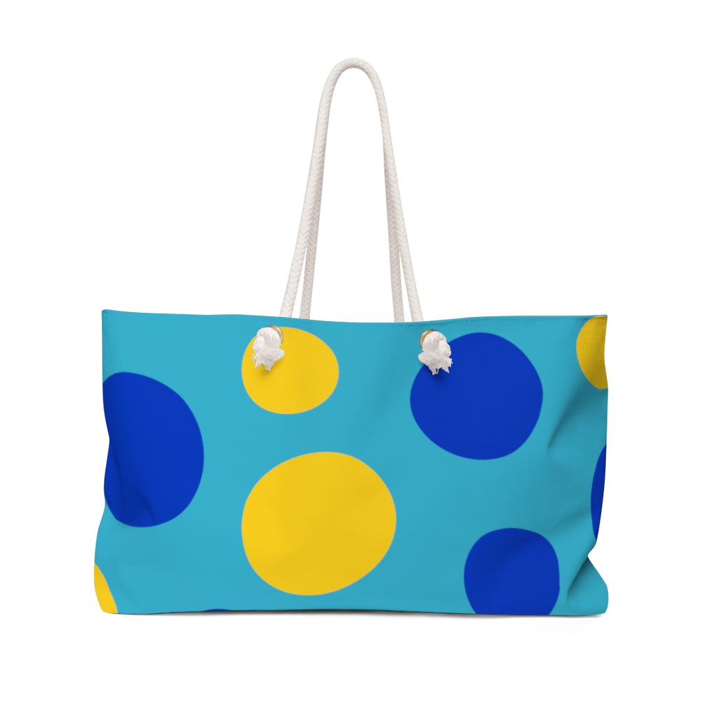 Teal Polkadot Tote Bag