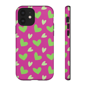 Magenta Hearts Phone Case