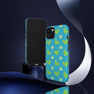 Aqua Hearts Phone Case