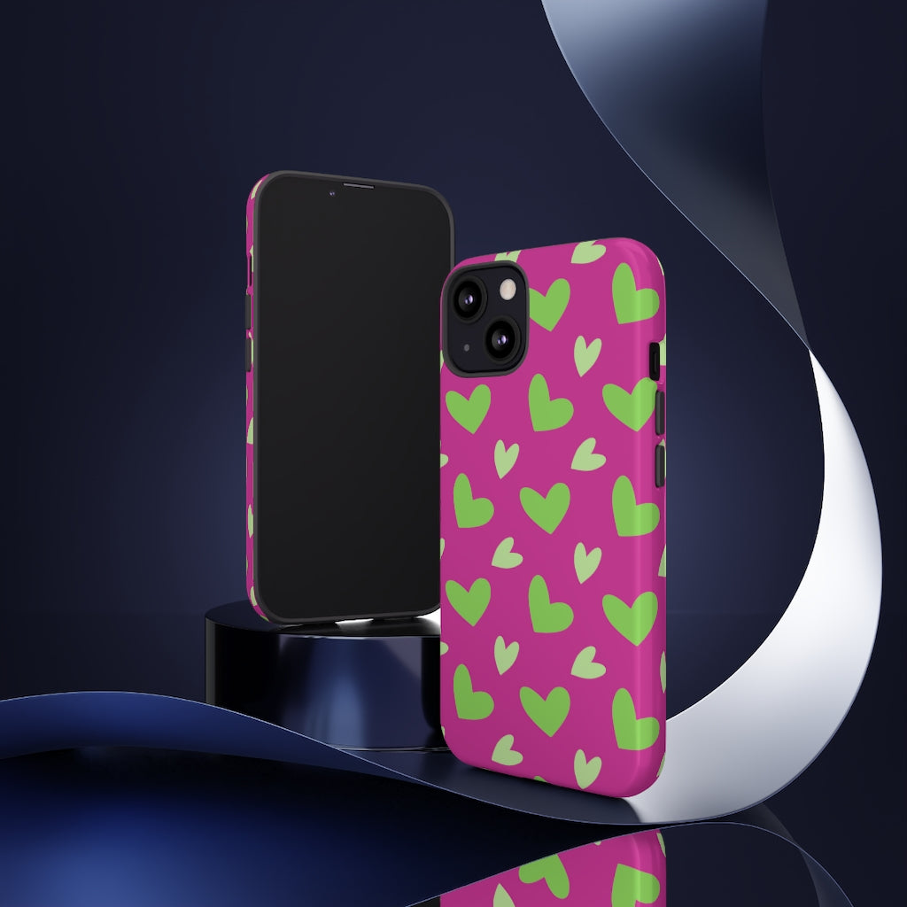 Magenta Hearts Phone Case