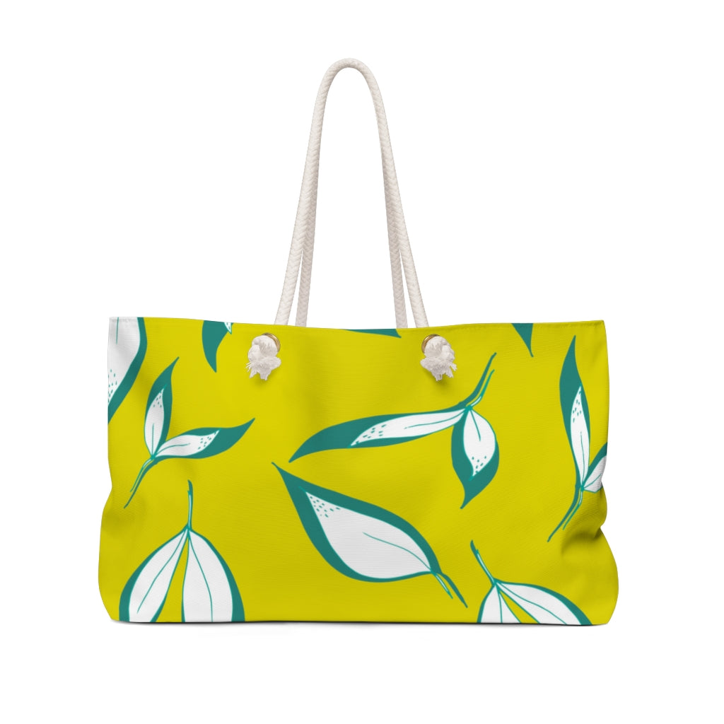 Chartreuse Leaves Tote Bag