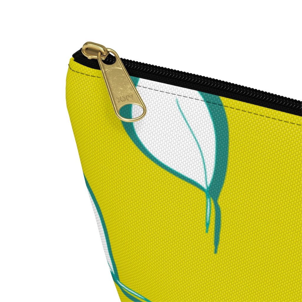 Chartreuse Leaves Accessory Pouch