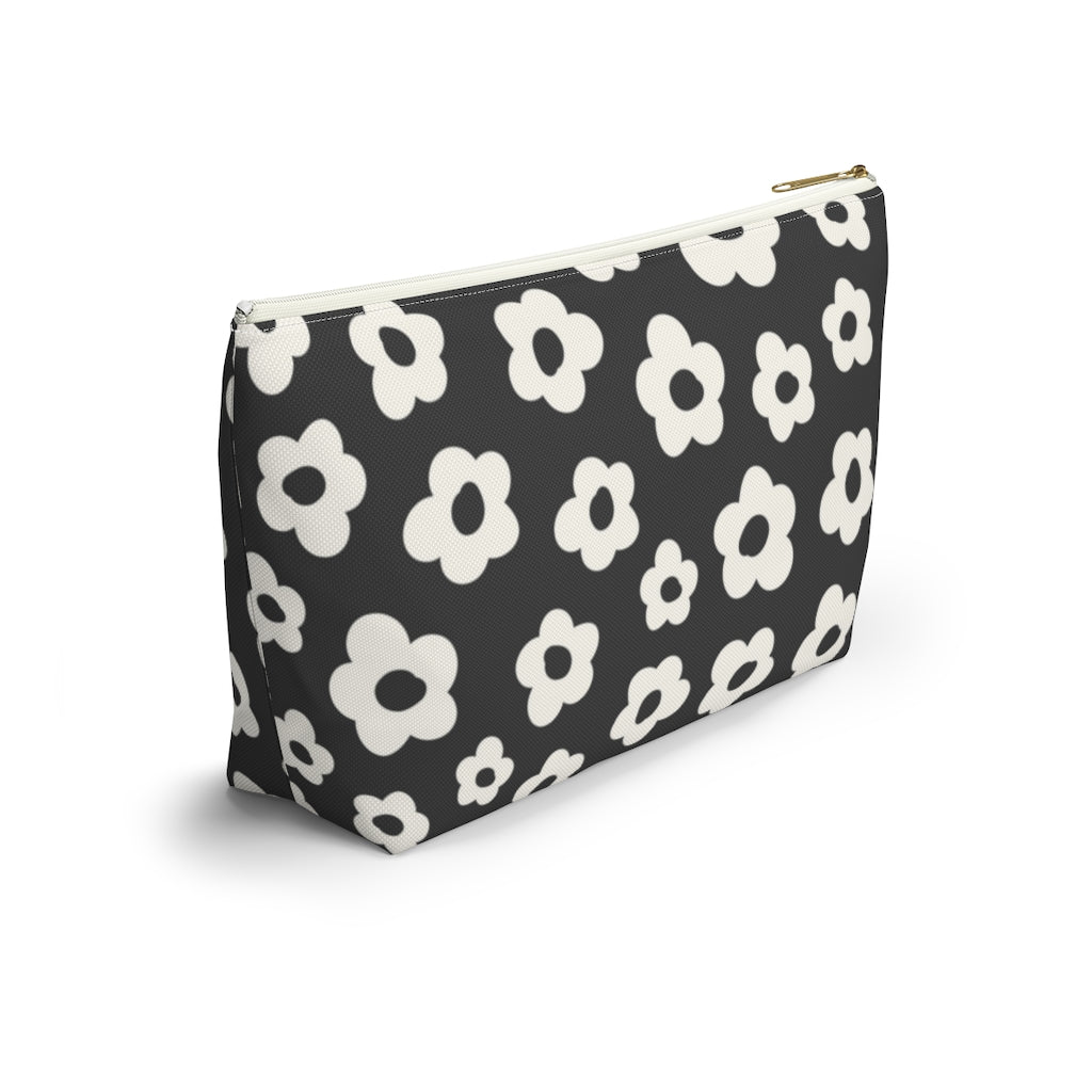 Black Ditsy Floral Accessory Pouch