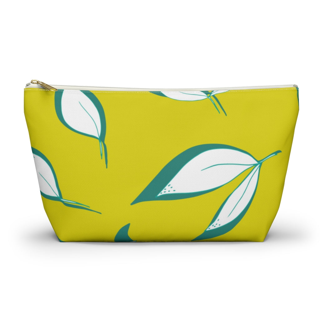 Chartreuse Leaves Accessory Pouch